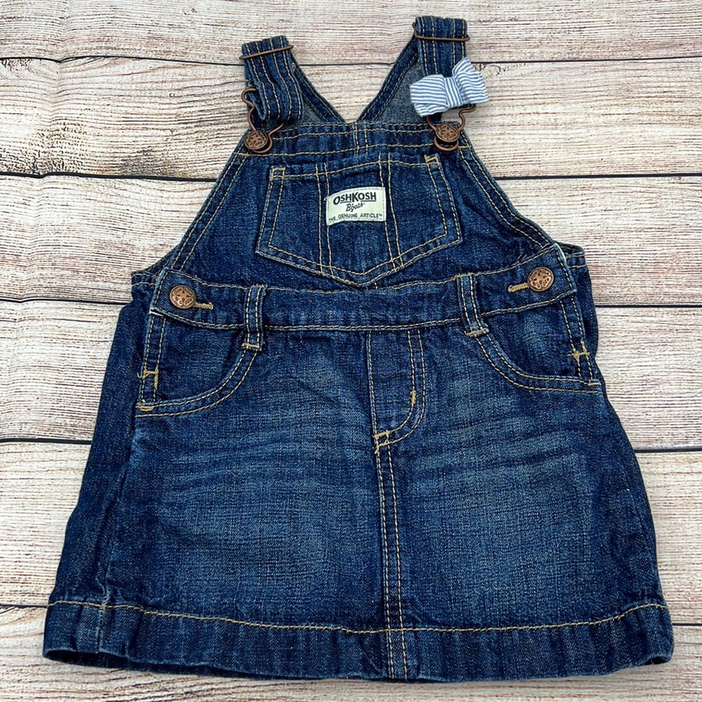 OshKosh Jean Skirt Overalls Sz 18 M - Picture 1 of 4
